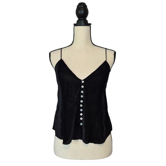 Free People Tops - Free People Intimately Shimmy Shaker Velvet Camisole Tank Black Women's Size XS